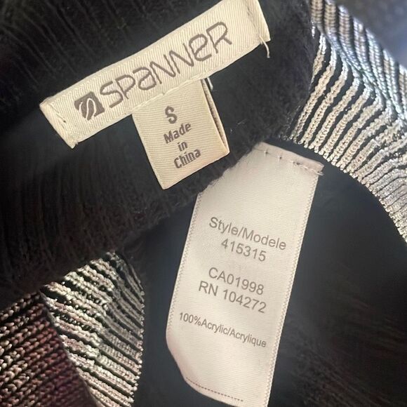 Black and Silver Metallic Ombré Split Hem Sweater S - Picture 7 of 7